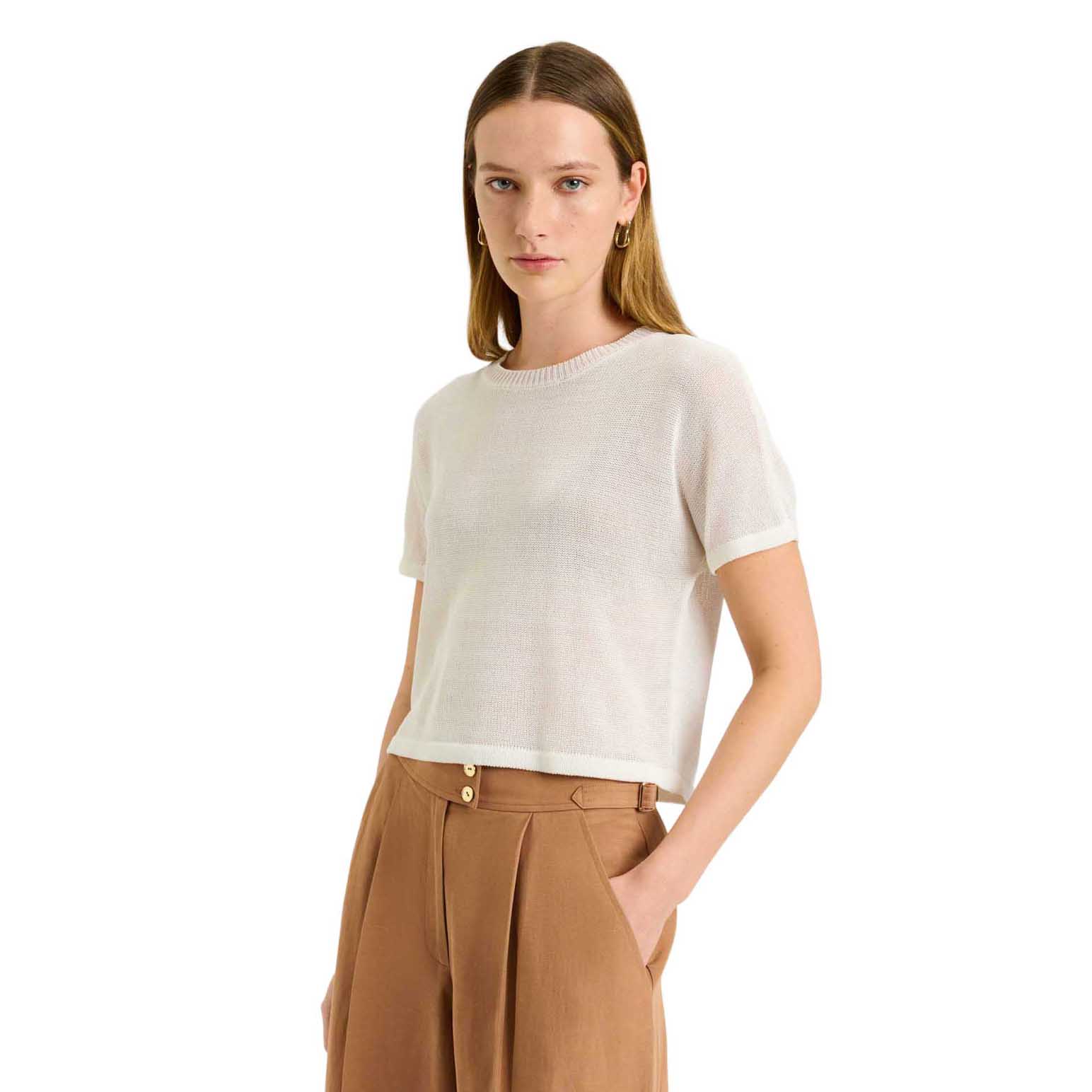 Veronika Maine Boxy Mesh Knit Tee